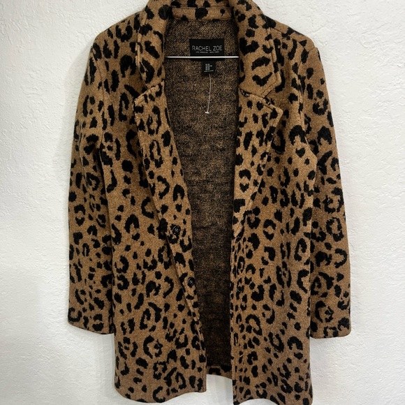 Rachel Zoe Leopard cardigan/coat - Picture 3 of 10